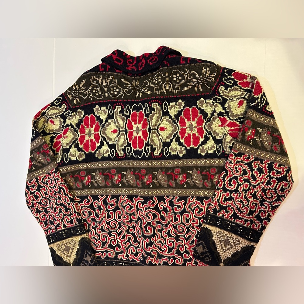 Christopher & Banks Knit Sweater Womens M Hand Embroidered Button Front Cottage - Picture 10 of 15